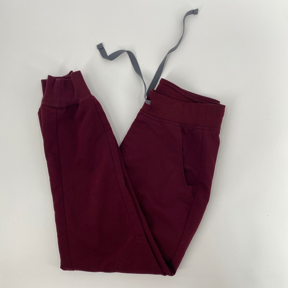 FIGS Zamora Jogger Scrub Pants Womens XS Burgundy Maroon Technical Hospital